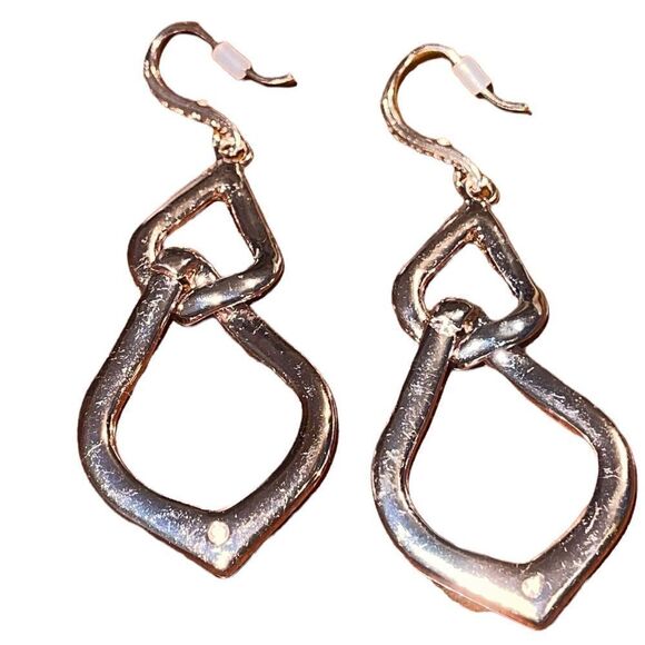 NWOT crystal interlock rose gold drop earring - Picture 2 of 3